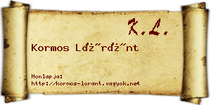 Kormos Lóránt névjegykártya