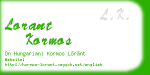 lorant kormos business card